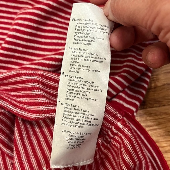Barbour Red and White Striped Top - Picture 13 of 13